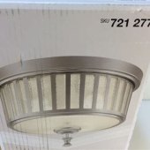 Hampton Bay 2 Light Flush Mount Pewter Ceiling Installation