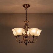Rolli Antique Brass Effect 5 Lamp Pendant Ceiling Light