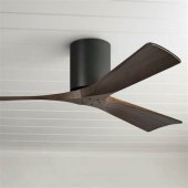 Modern Black Ceiling Fan With Light Flush Mount