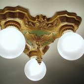 Vintage Art Deco Flush Mount Ceiling Light
